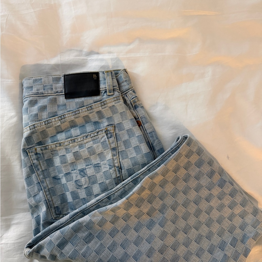 R13
Boyfriend Checkerboard Jean